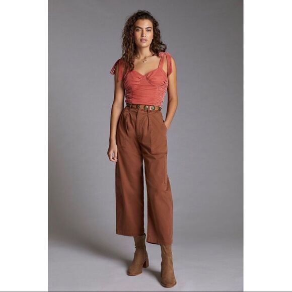 NEW Anthropologie Forever That Girl Cropped Corset Velvet Top Small or Medium - Picture 1 of 3